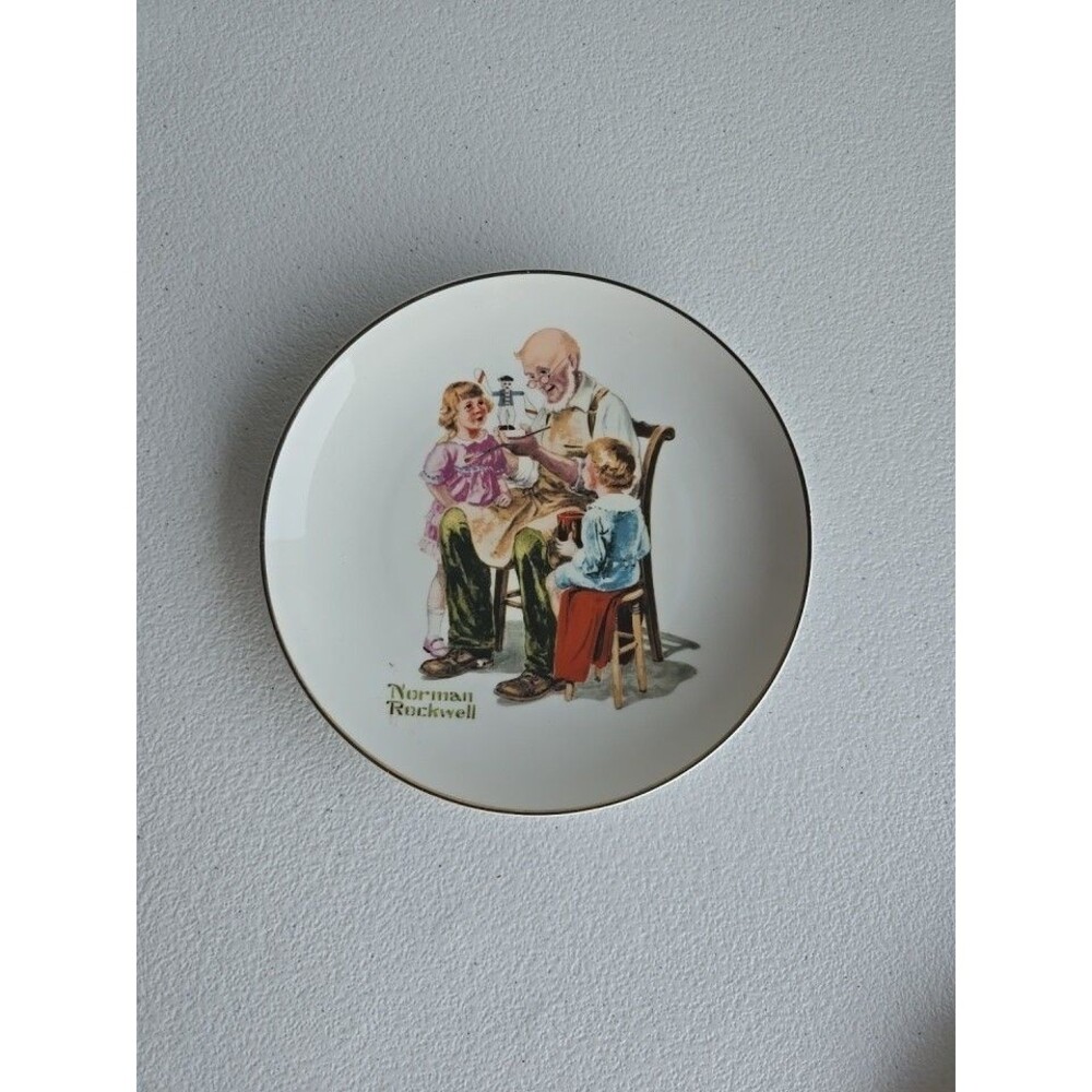 The Toymaker Collectible Decorative Porcelain Plate Norman Rockwell Vintage 1984